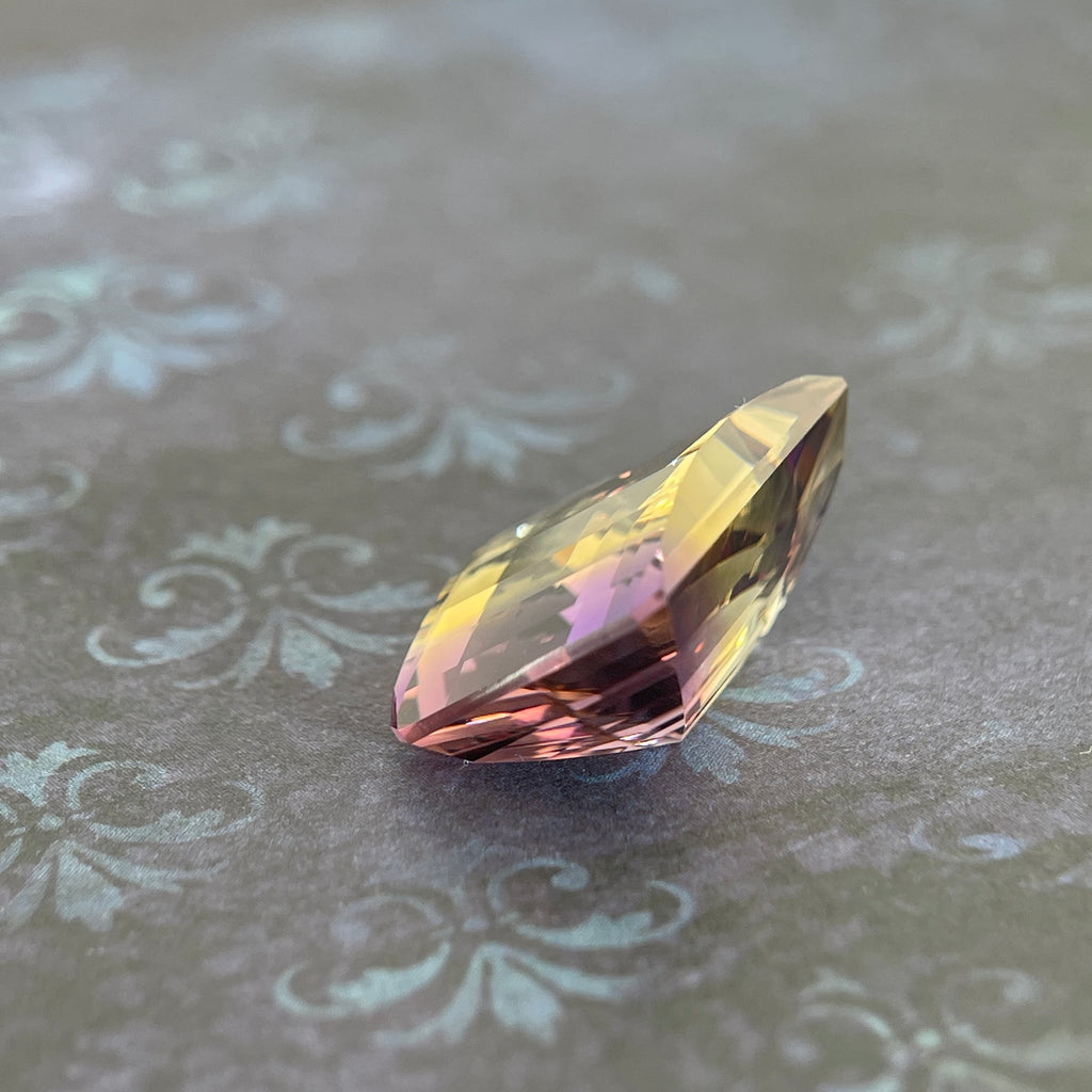20.925ct Ametrine Purple (Amethyst) –Yellow (Citrine) | Pixel Cut | 15x20 mm | Gemdrop® Verified