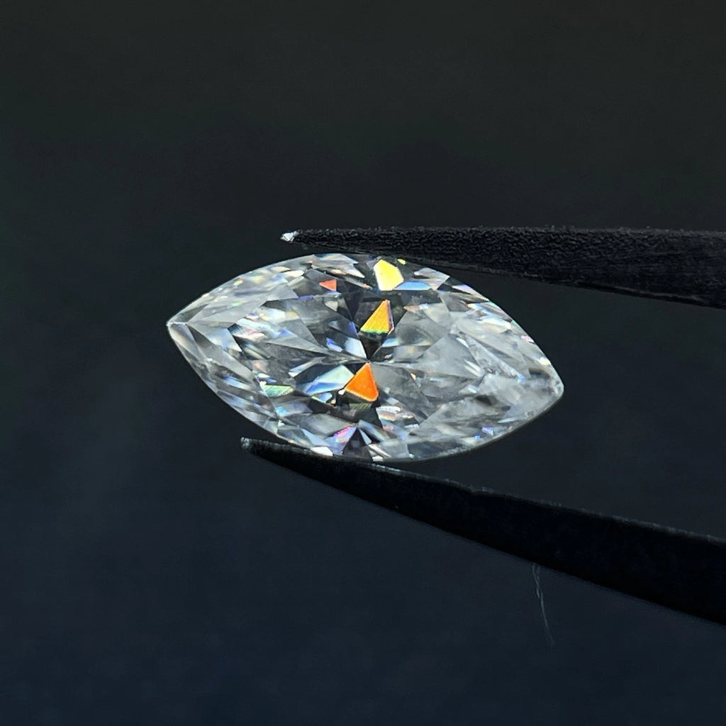 1 Carat Marquise VVS1 D Moissanite Space Diamond | 5x10mm | + GRA Report & Warranty | GemDrop® Verified