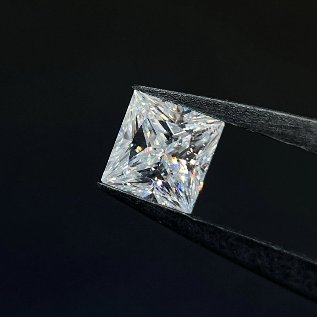 1 Carat Princess Cut VVS1 D Moissanite Space Diamond | 5.5 x 5.5 mm | + GRA Report & Warranty | GemDrop® Verified
