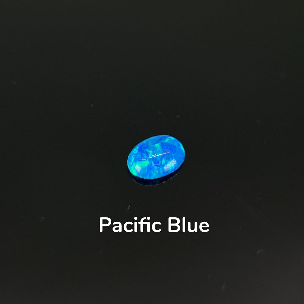 ~0.6ct Pacific Blue Opal | Oval Cabochon | 6 × 8 mm | Gemdrop® Verified