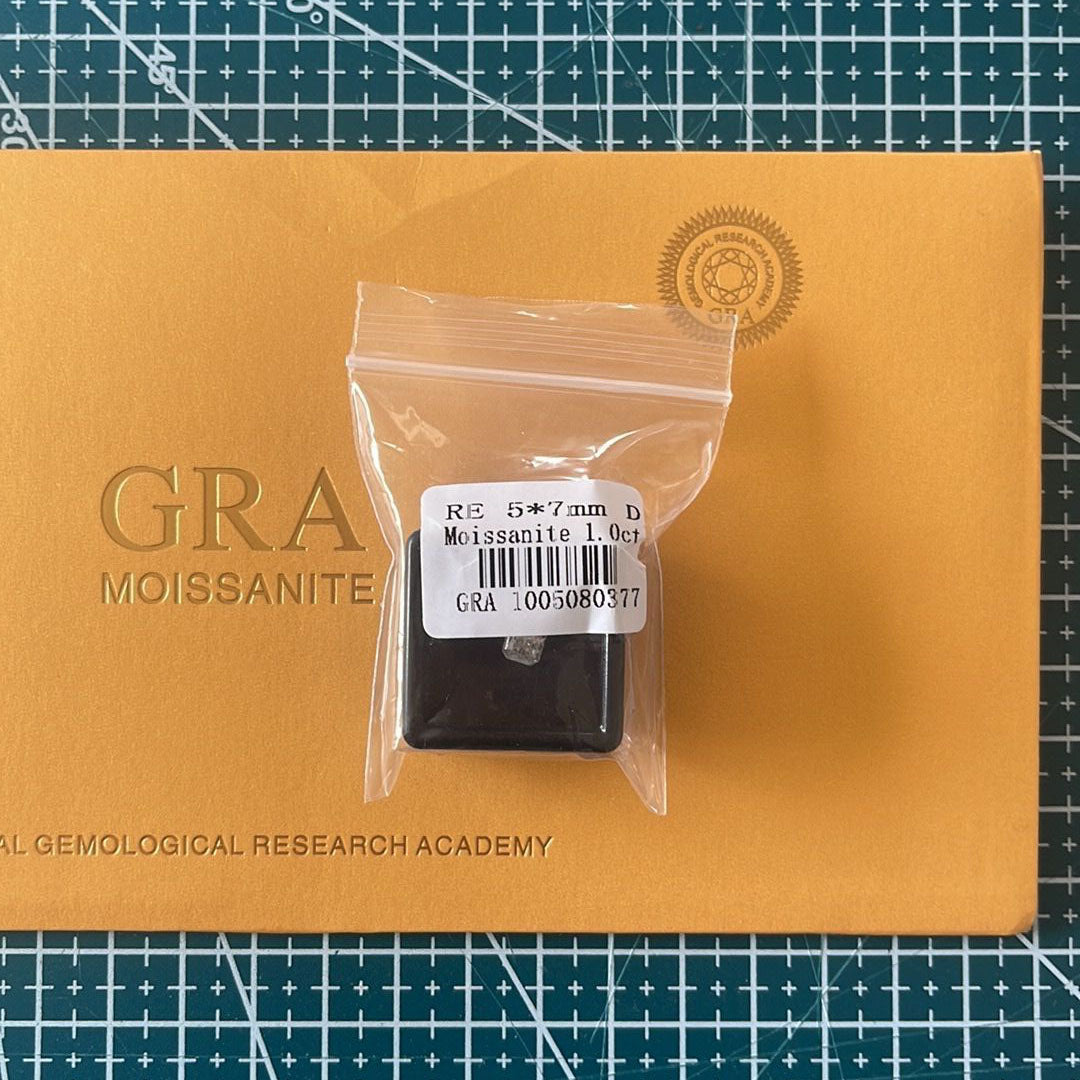 1 Carat Radiant Cut VVS1 D Moissanite Space Diamond | 5 x 7 mm | + GRA Report & Warranty | GemDrop® Verified