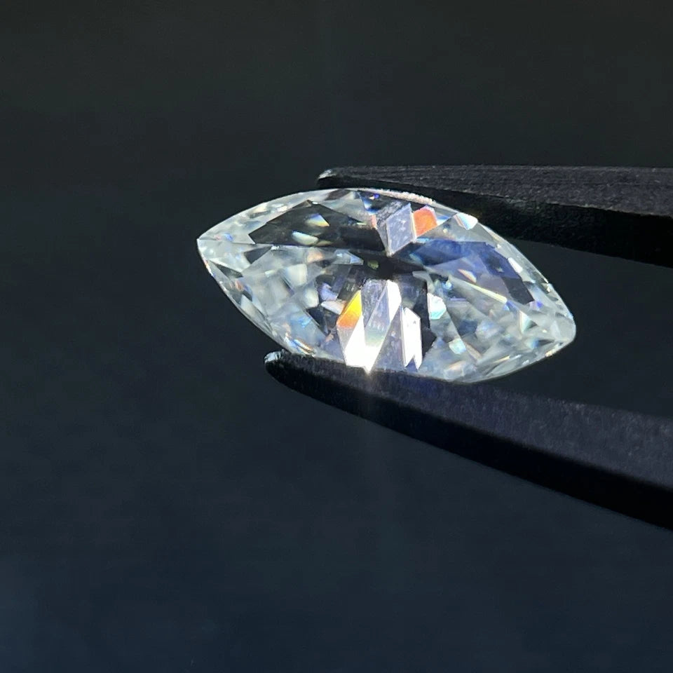 1 Carat Marquise VVS1 D Moissanite Space Diamond | 5x10mm | + GRA Report & Warranty | GemDrop® Verified