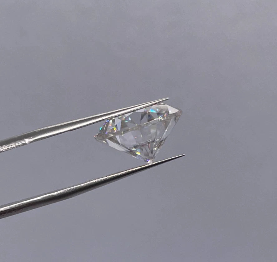 12 Carat Round Brilliant VVS1 D Moissanite Space Diamond | 15mm | + GRA Report & Warranty | GemDrop® Verified