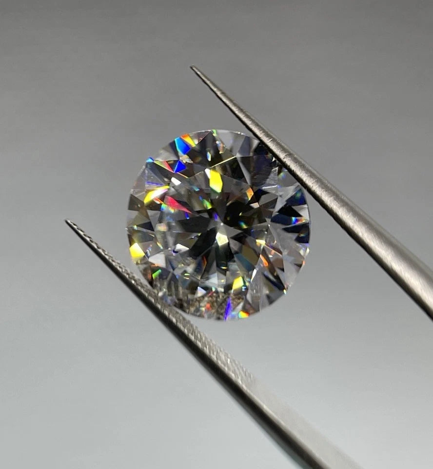 6 Carat Round Brilliant VVS1 D Moissanite Space Diamond | 12 mm | + GRA Report & Warranty | Gemdrop® Verified