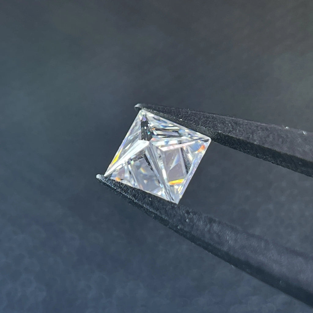 1 Carat Princess Cut VVS1 D Moissanite Space Diamond | 5.5 x 5.5 mm | + GRA Report & Warranty | GemDrop® Verified