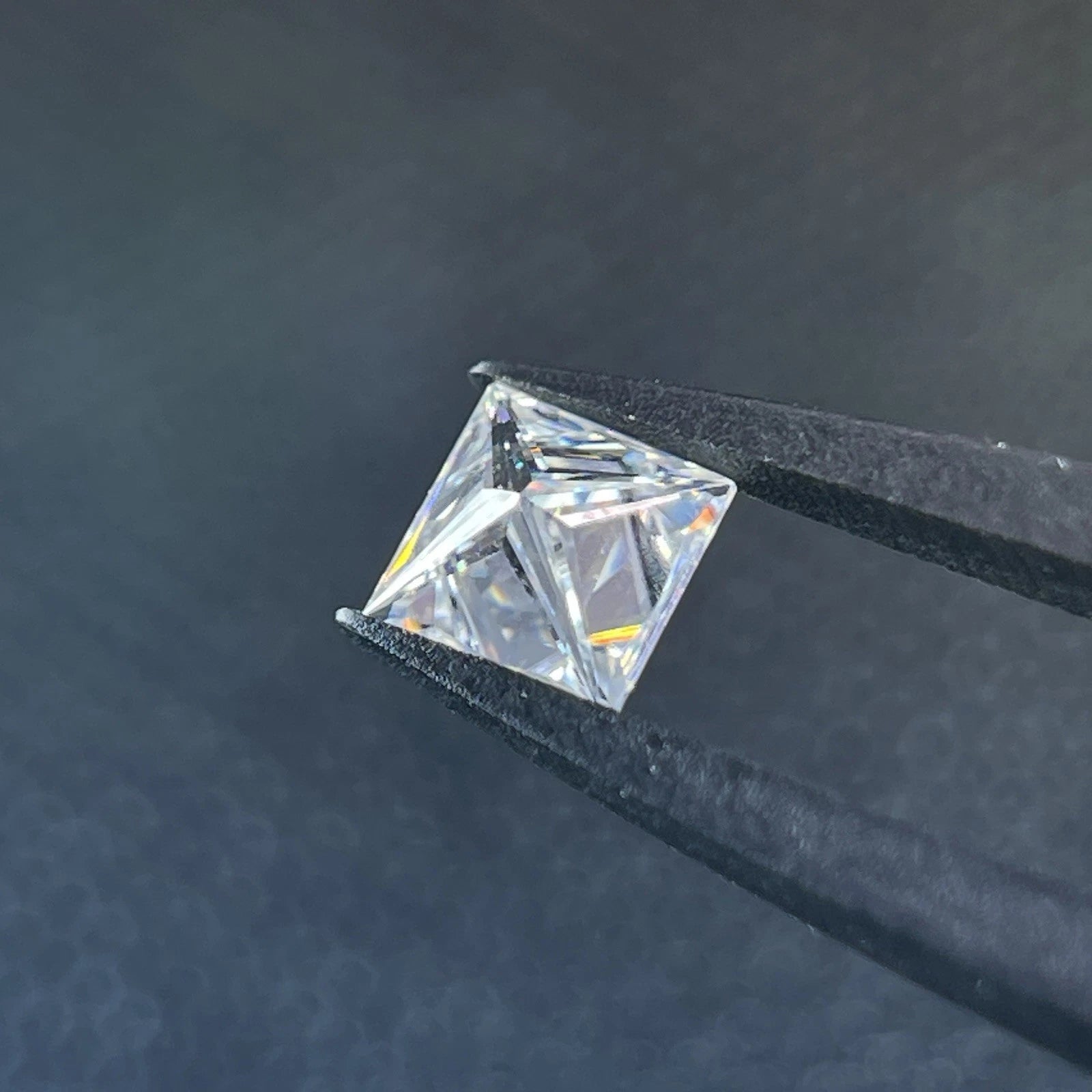 1 Carat Princess Cut VVS1 D Moissanite Space Diamond | 5.5 x 5.5 mm | + GRA Report & Warranty | GemDrop® Verified