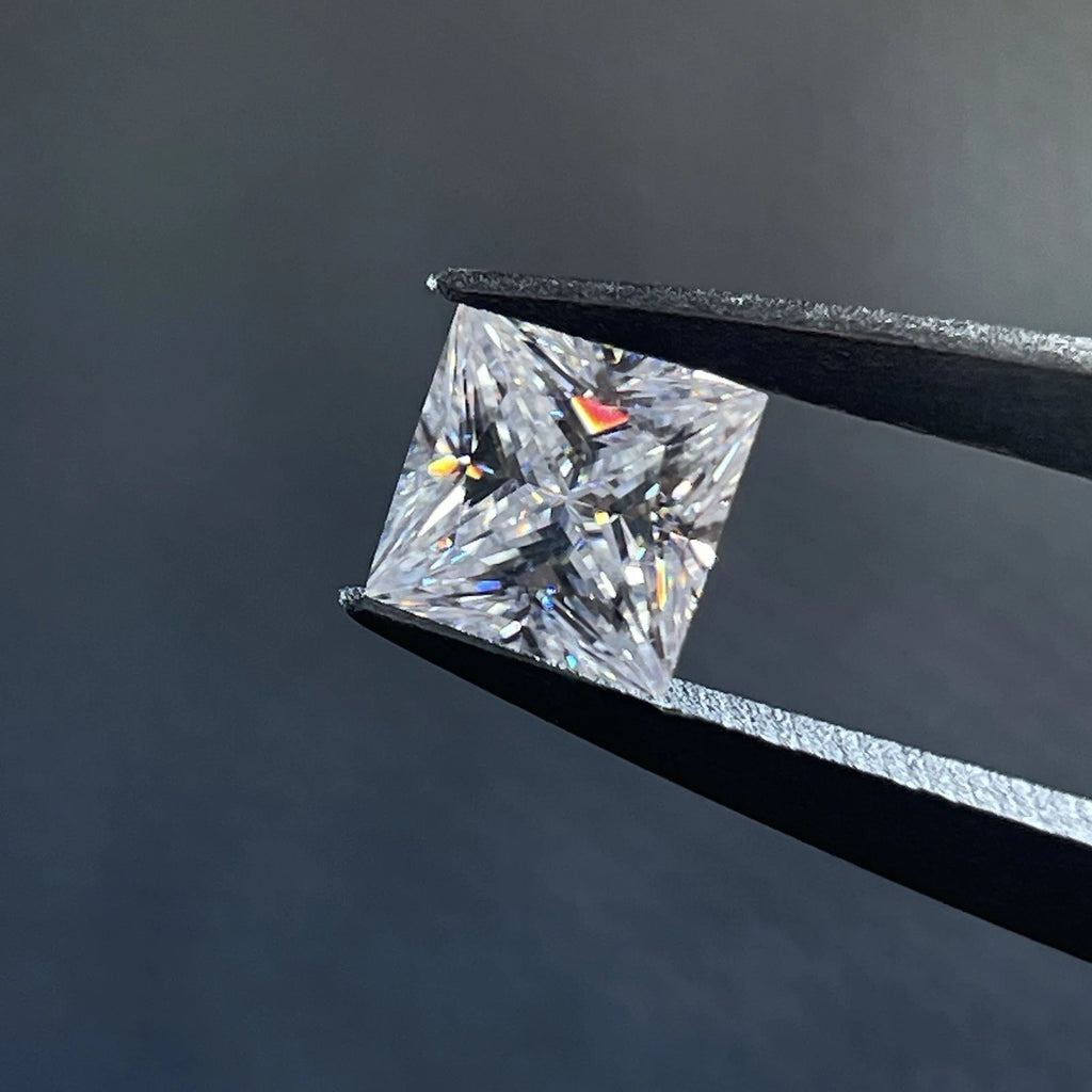 1 Carat Princess Cut VVS1 D Moissanite Space Diamond | 5.5 x 5.5 mm | + GRA Report & Warranty | GemDrop® Verified