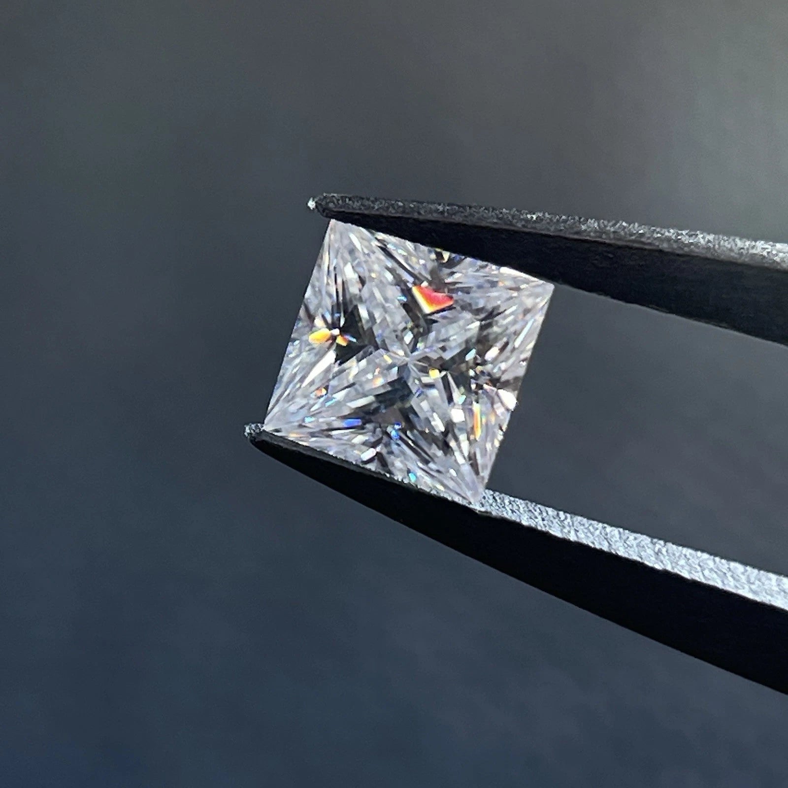 1 Carat Princess Cut VVS1 D Moissanite Space Diamond | 5.5 x 5.5 mm | + GRA Report & Warranty | GemDrop® Verified