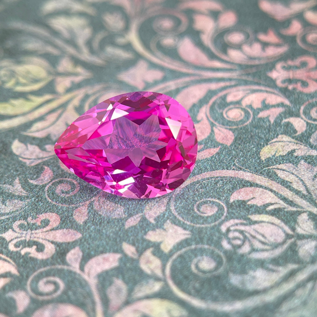 ~11ct Hot Pink Sapphire | Drop Pear Cut | 12 × 16 mm | Gemdrop® Verified