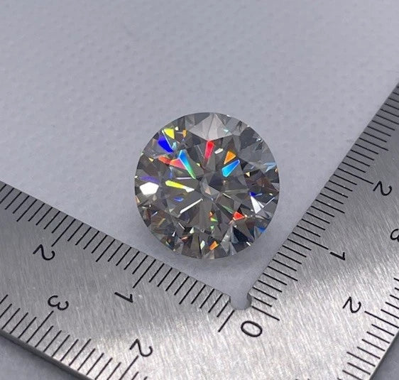 6 Carat Round Brilliant VVS1 D Moissanite Space Diamond | 12 mm | + GRA Report & Warranty | Gemdrop® Verified