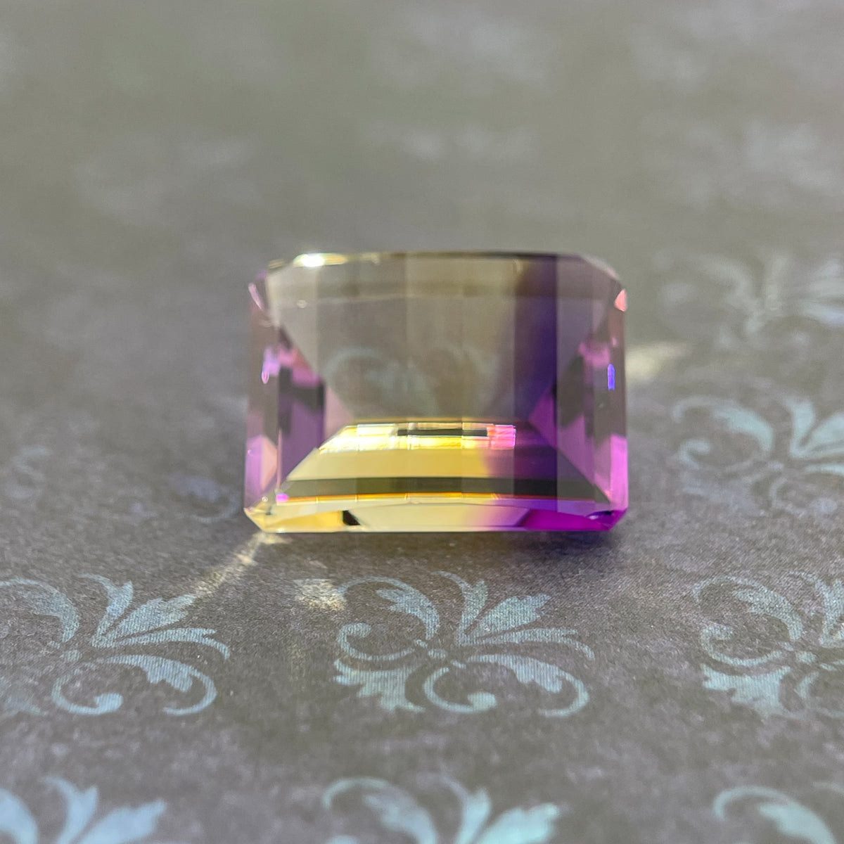 20.925ct Ametrine Purple (Amethyst) –Yellow (Citrine) | Pixel Cut | 15x20 mm | Gemdrop® Verified