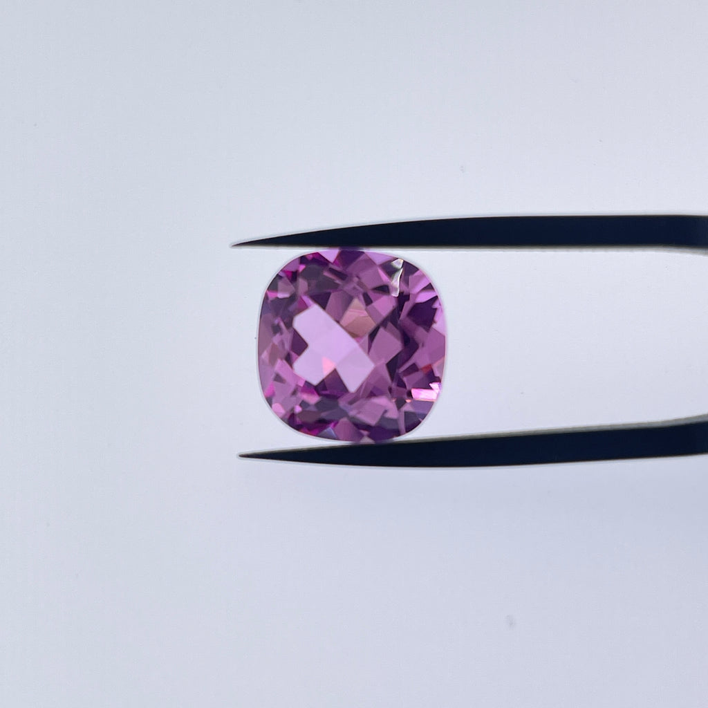 ~15ct Sakura Pink Sapphire | Cushion Cut | 14 × 14 mm | Gemdrop® Verified