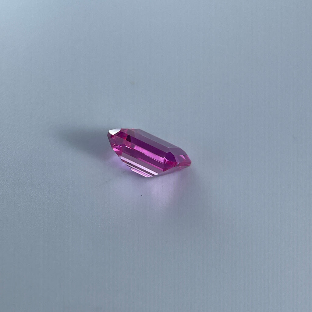 ~4ct Pink Sapphire | Emerald Cut | 8 × 10 mm | Gemdrop® Verified