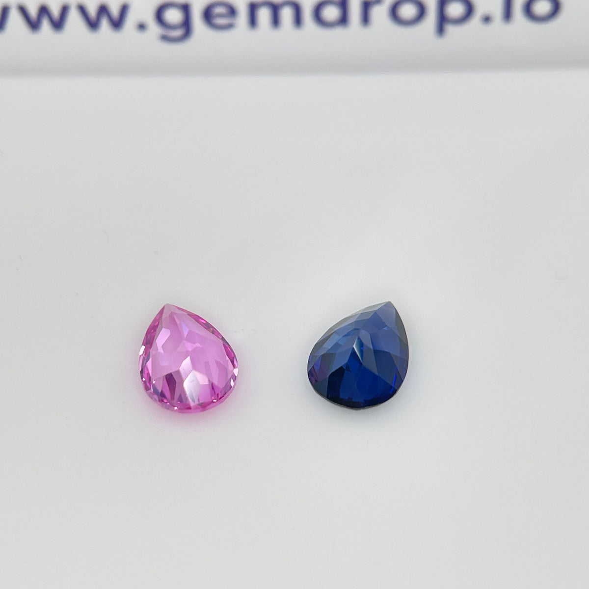 ~1.3 ct Blue & Pink Sapphire | Drop Cut | 6x8 mm | Gemdrop® Verified