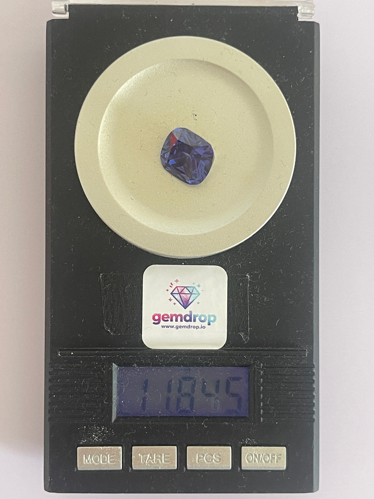 ~12 ct Saphir bleu tanzanite | Taille coussin | 12 × 12 mm | Vérifié Gemdrop®