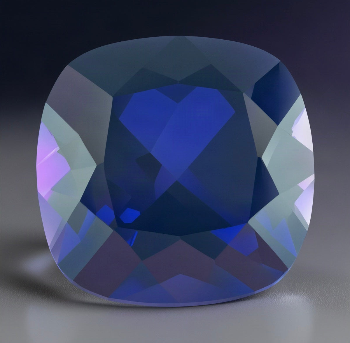 ~9ct Tanzanite Blue Sapphire | Cushion Cut | 12 × 12 mm | Gemdrop® Verified