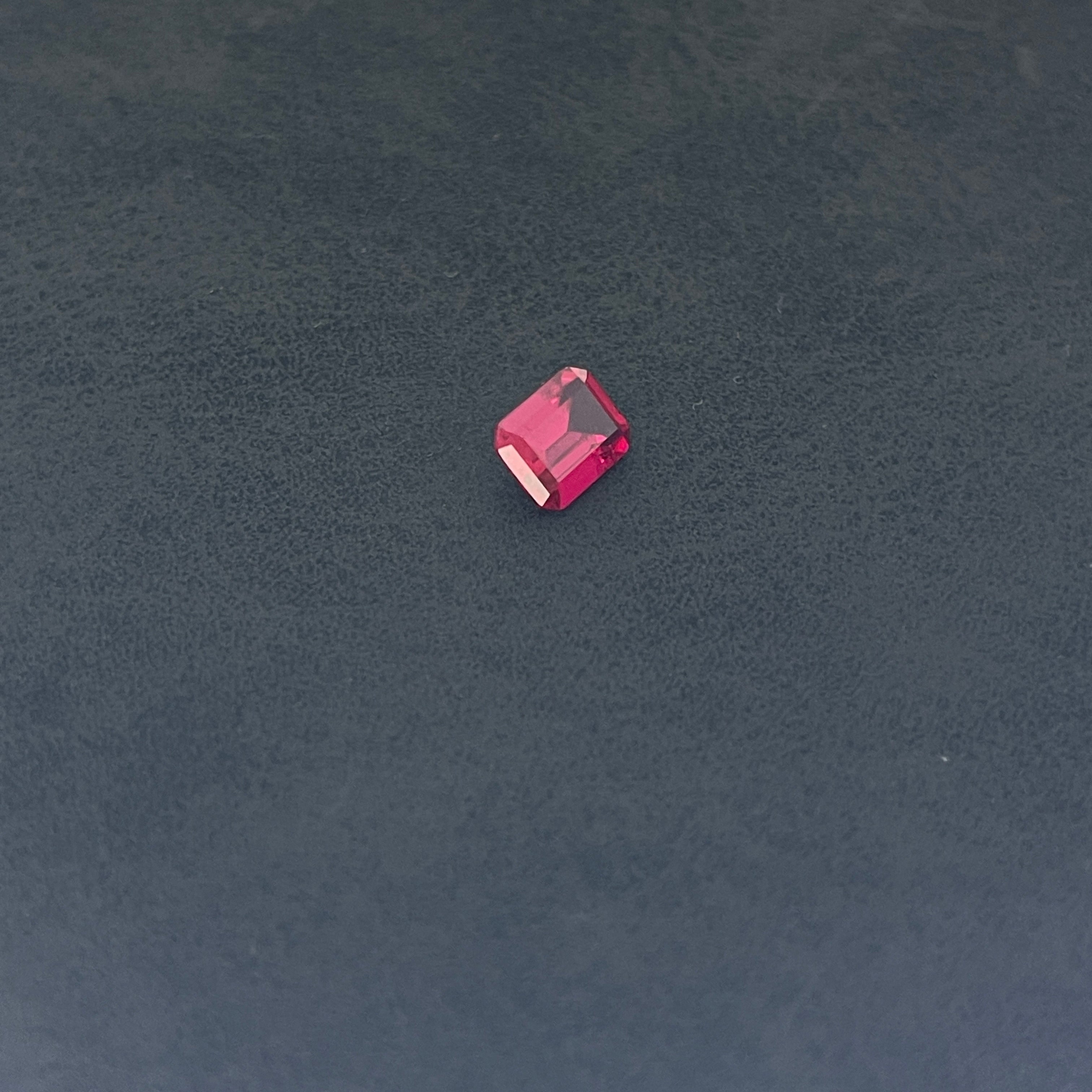 ~1.6ct Pigeon Blood Red Ruby | Emerald Cut | 6x8 mm | Gemdrop® Verified