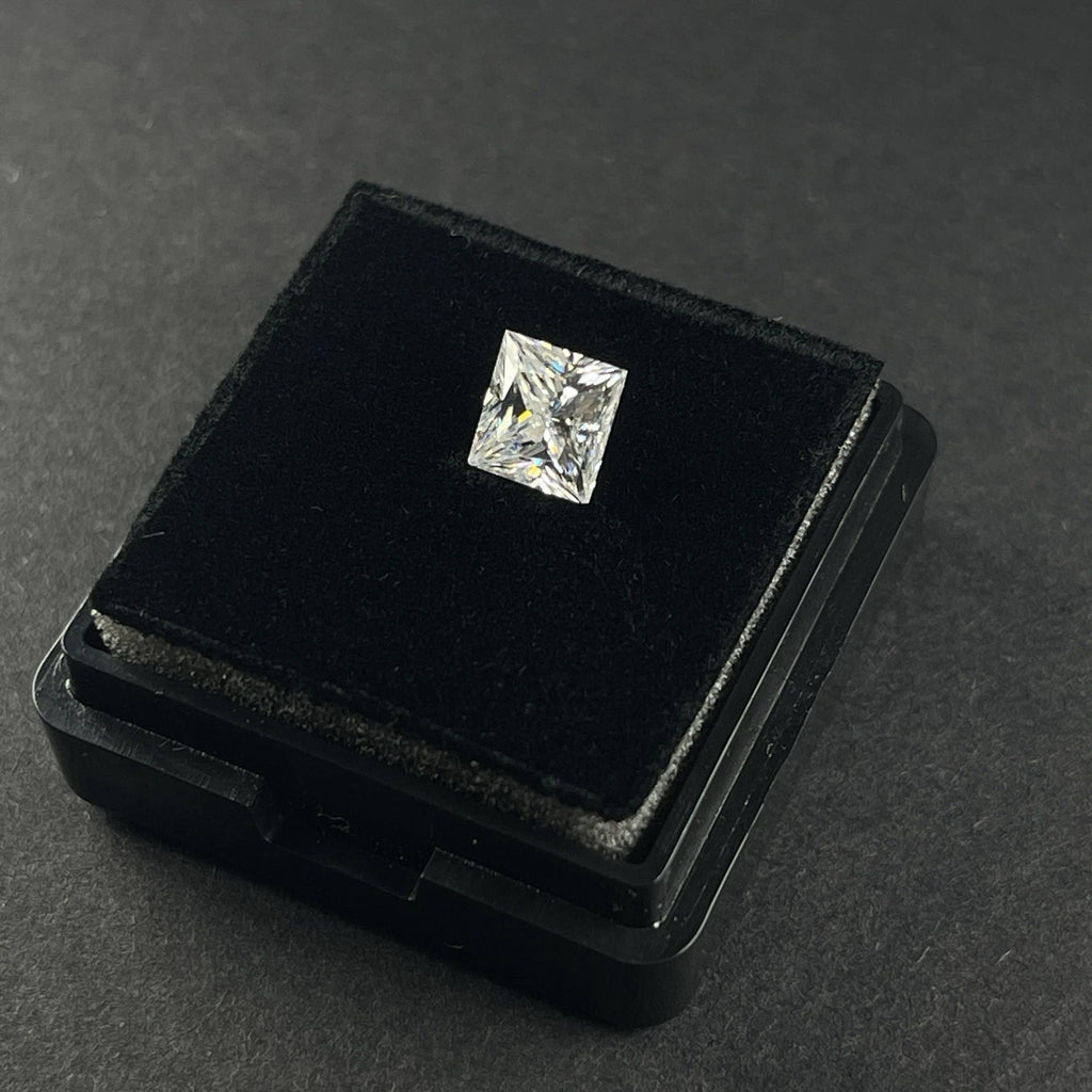 1 Carat Princess Cut VVS1 D Moissanite Space Diamond | 5.5 x 5.5 mm | + GRA Report & Warranty | GemDrop® Verified
