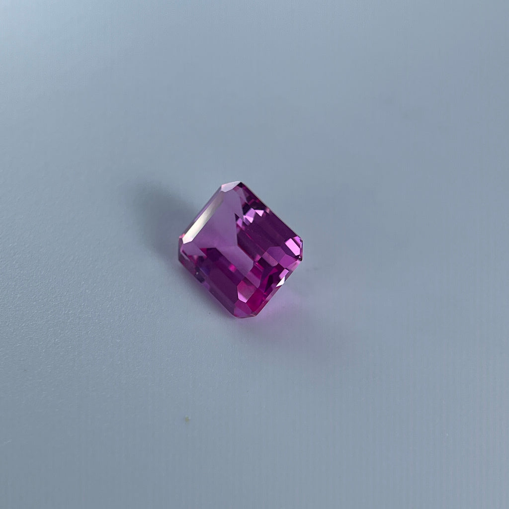 ~4ct Pink Sapphire | Emerald Cut | 8 × 10 mm | Gemdrop® Verified