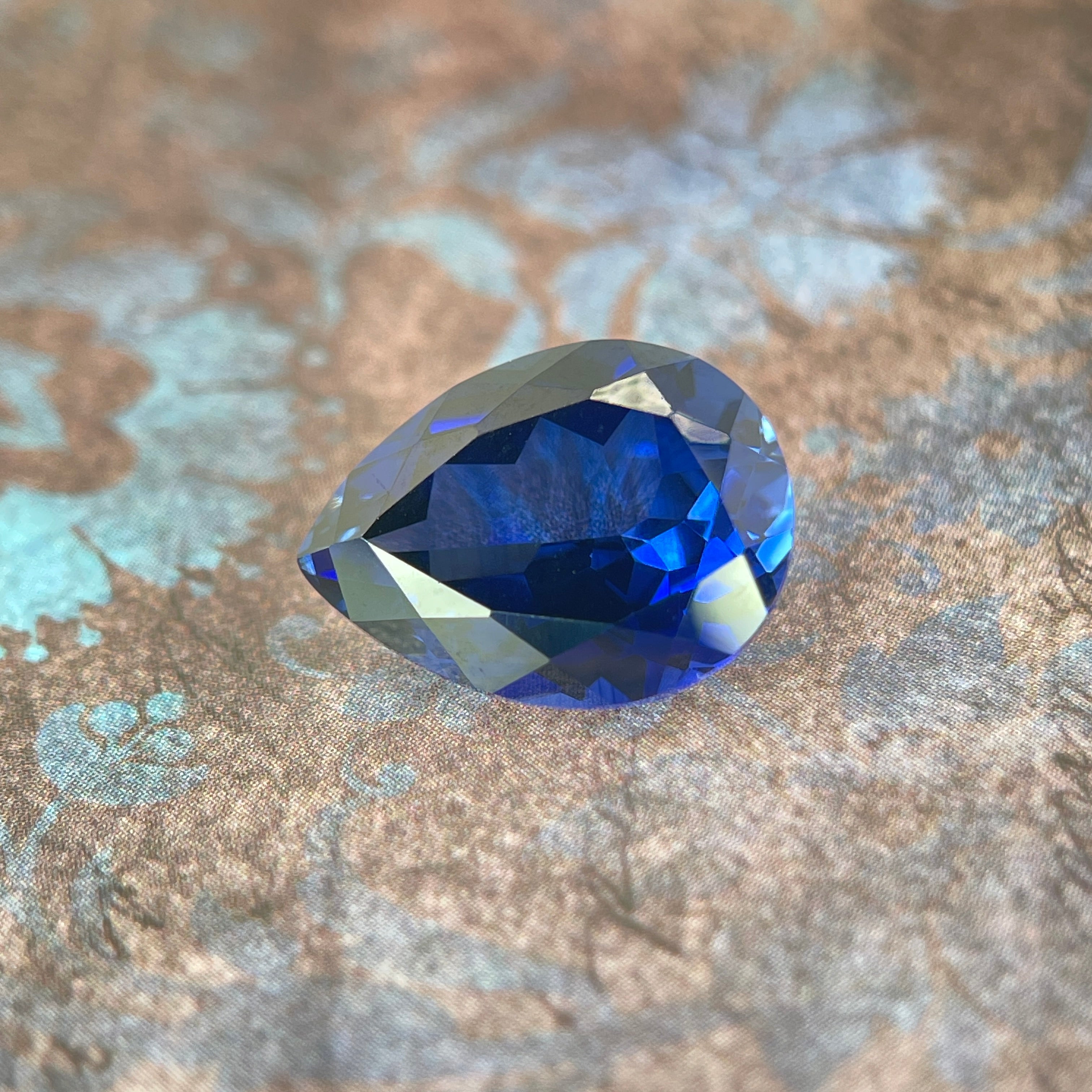 ~10.9ct Royal Blue Sapphire | Drop Pear Cut | 12 × 16 mm | Gemdrop® Verified