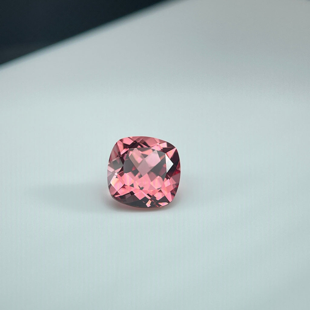 ~5.74ct Padparadscha Czochralski Sapphire | Cushion Cut | 10 × 10 mm | Gemdrop® Verified