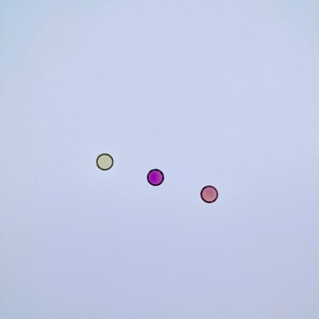 4 mm Ruby Red, Padparadscha & Canary Yellow Sapphire & Ruby | Round Brilliant Cut | ~0.3 ct | Gemdrop® Verified