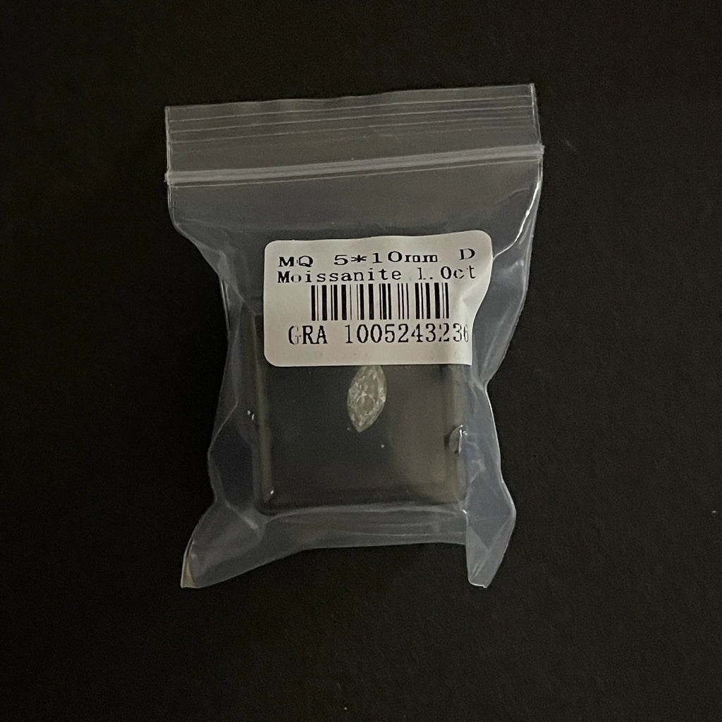1 Carat Marquise VVS1 D Moissanite Space Diamond | 5x10mm | + GRA Report & Warranty | GemDrop® Verified