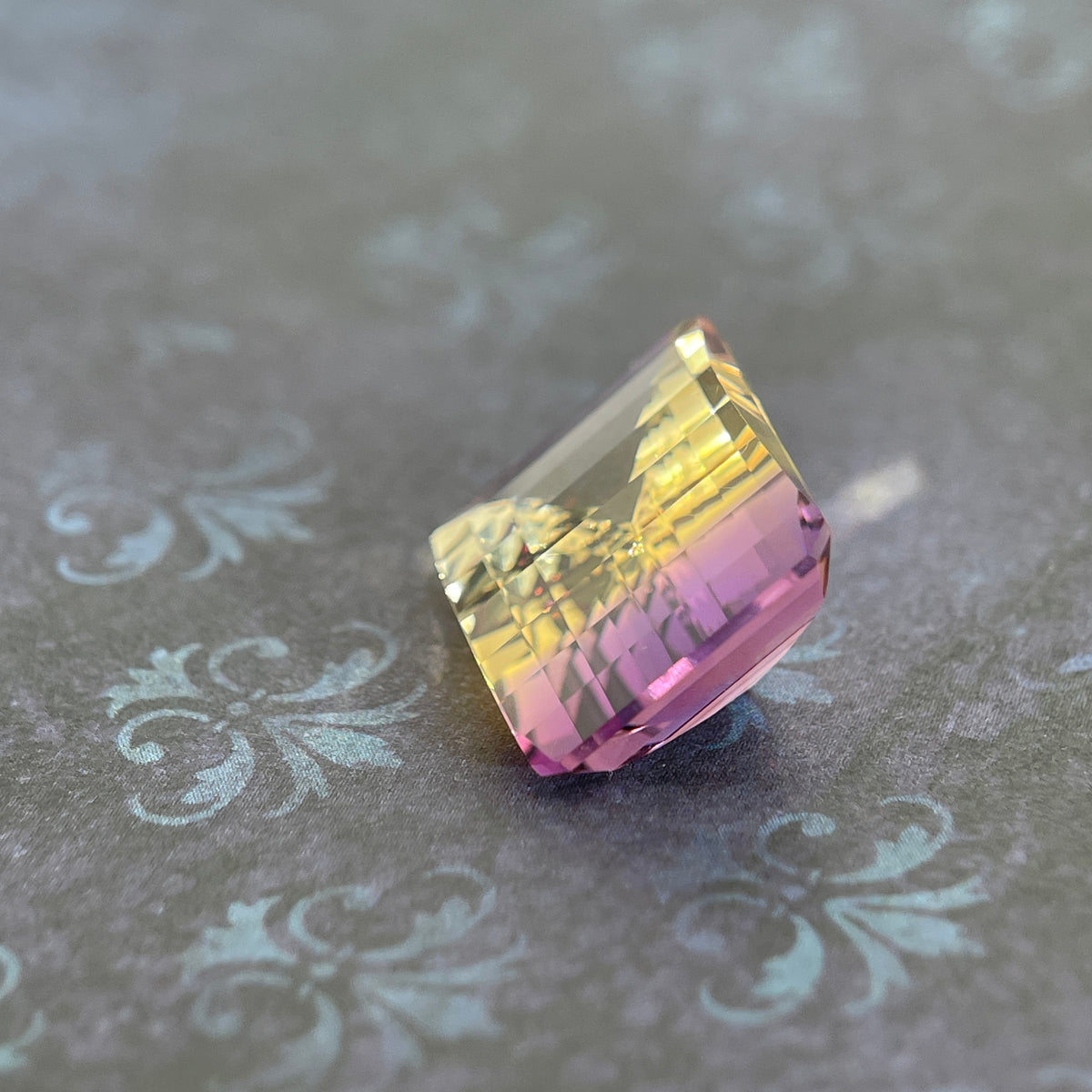 20.925ct Ametrine Purple (Amethyst) –Yellow (Citrine) | Pixel Cut | 15x20 mm | Gemdrop® Verified