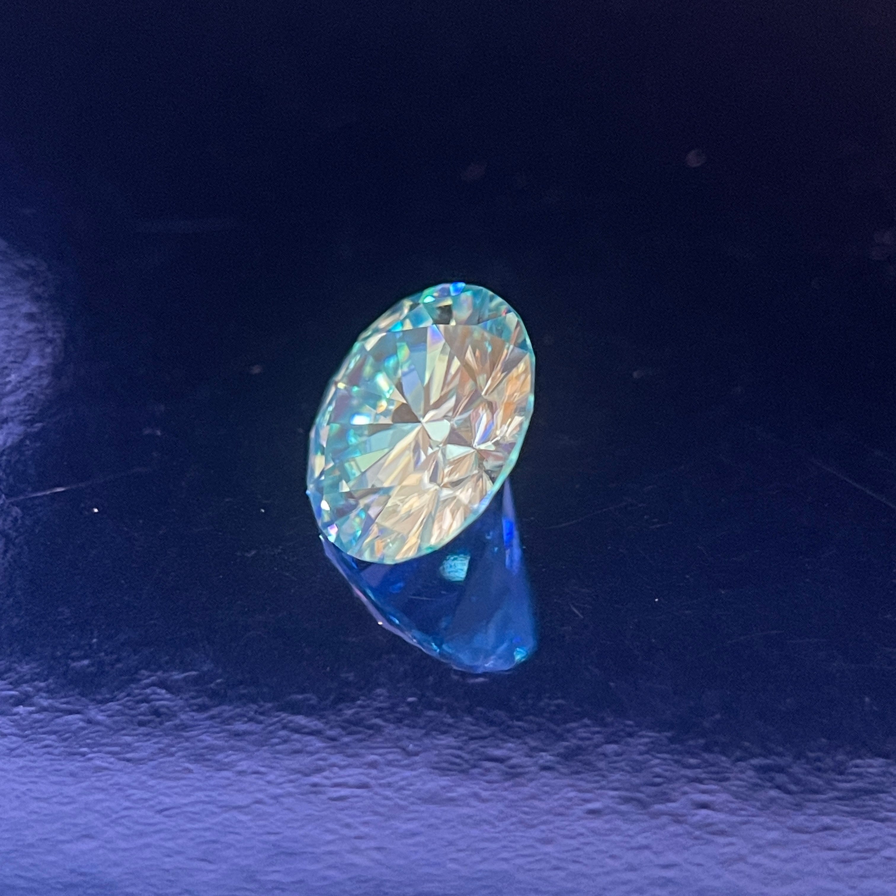 5 Carat Sea Blue Round Brilliant VVS1 Moissanite Space Diamond | 11 mm | + GRA Report & Warranty | Gemdrop® Verified