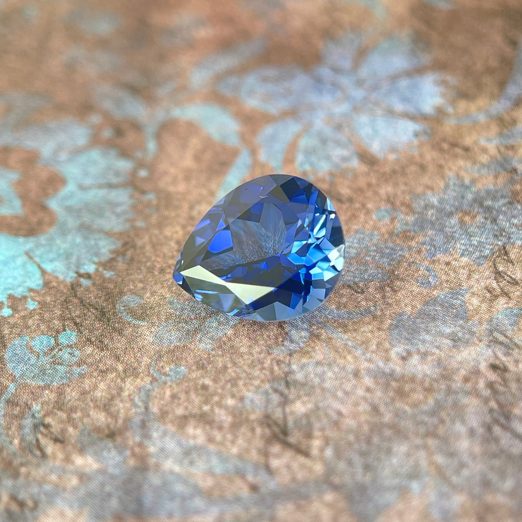 ~5.3ct Cornflower Blue Sapphire | Drop Pear Cut | 10 × 12 mm | Gemdrop® Verified