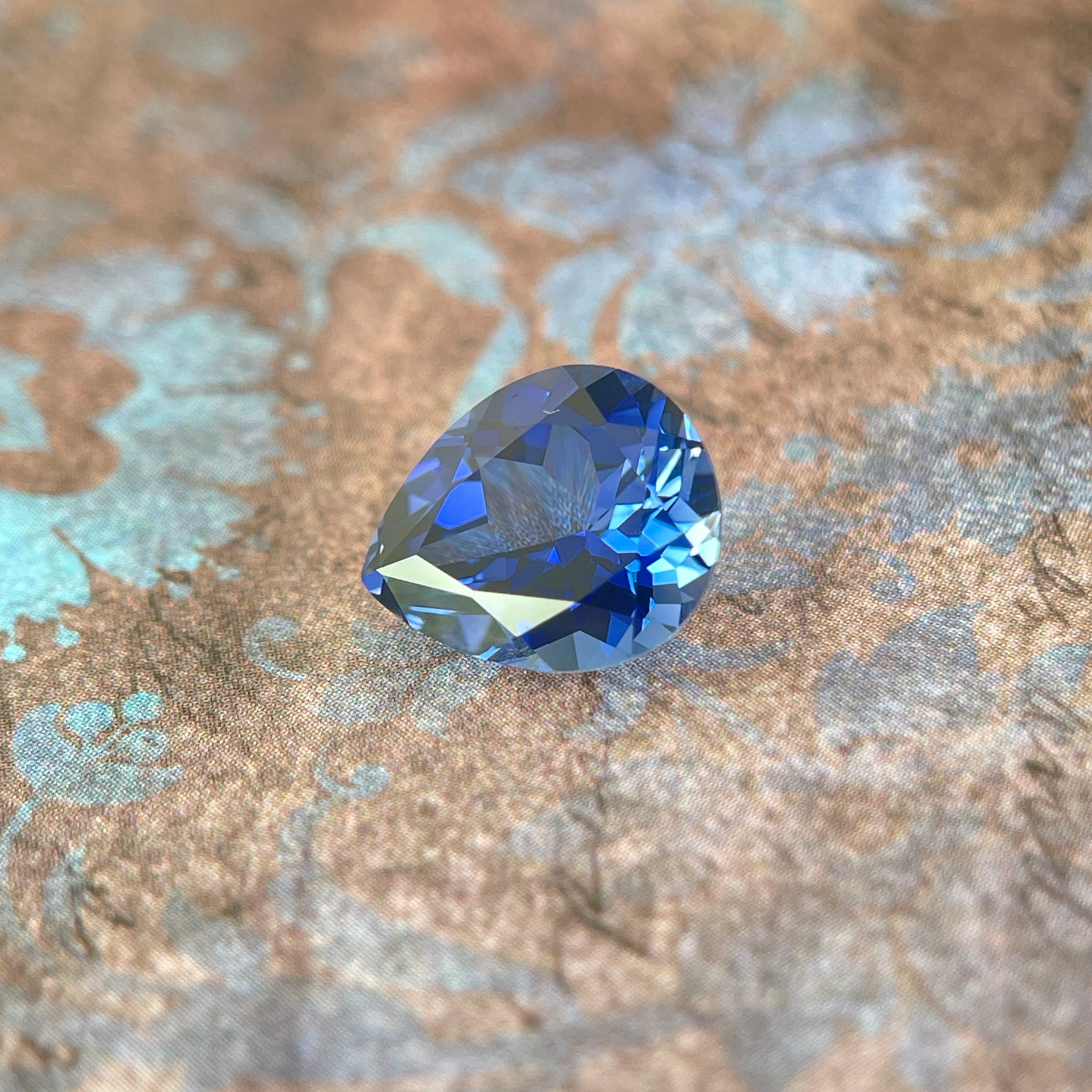 ~5.3ct Cornflower Blue Sapphire | Drop Pear Cut | 10 × 12 mm | Gemdrop® Verified