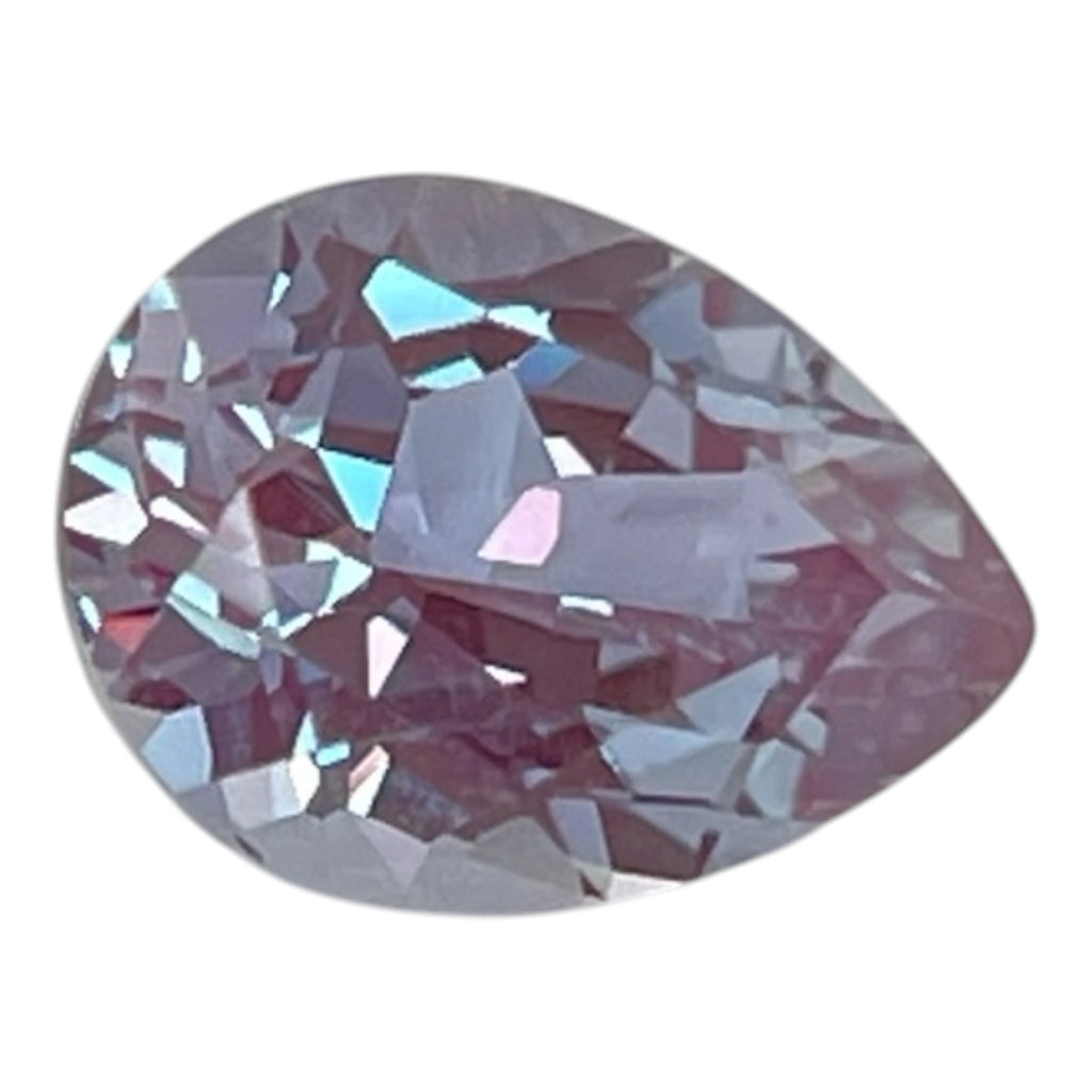 ~1.3 ct Purple–Green Colour Change Alexandrite [chrysoberyl] | Drop Cut | 6x8 mm | Gemdrop® Verified