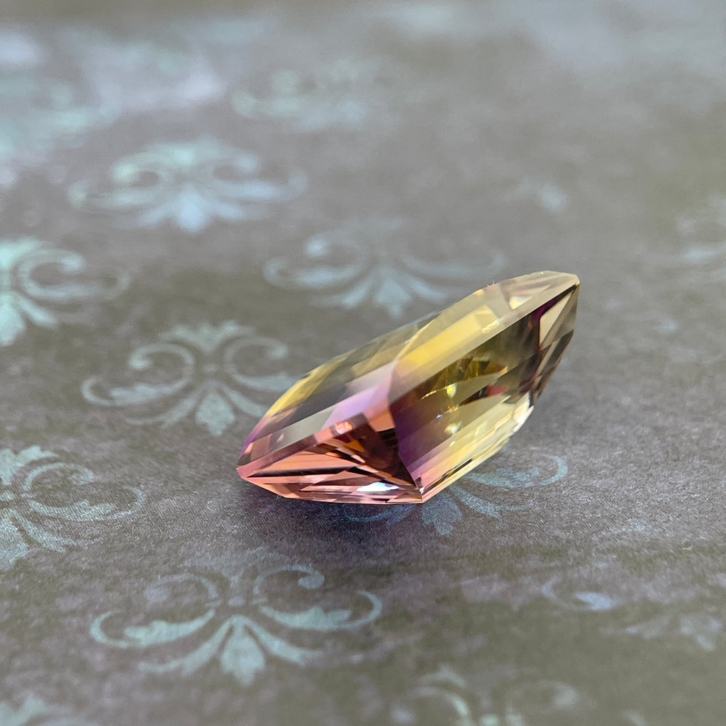 20.925ct Ametrine Purple (Amethyst) –Yellow (Citrine) | Pixel Cut | 15x20 mm | Gemdrop® Verified