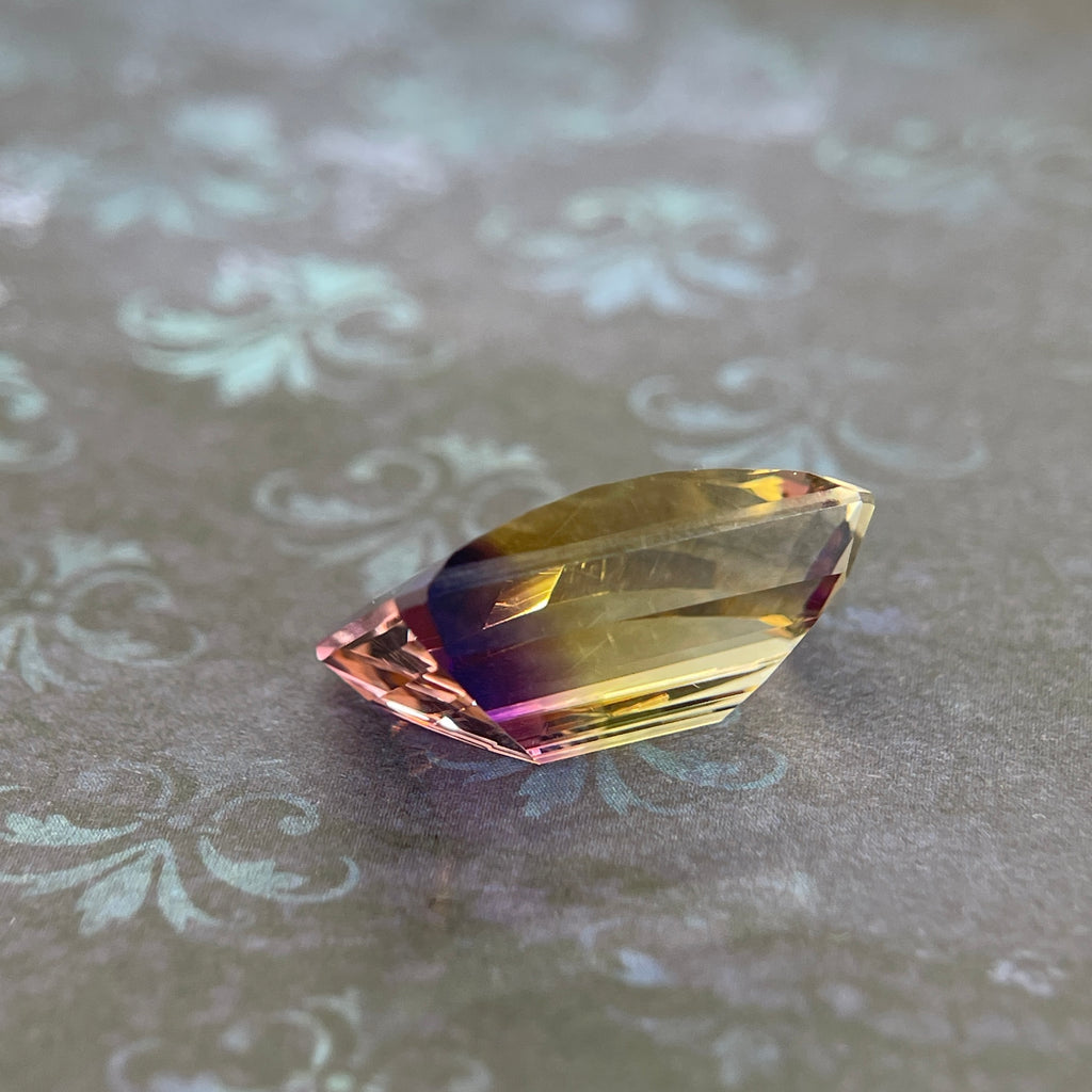 20.925ct Ametrine Purple (Amethyst) –Yellow (Citrine) | Pixel Cut | 15x20 mm | Gemdrop® Verified