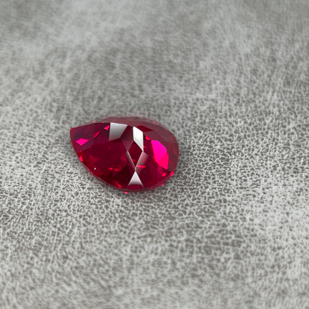 ~2.9ct Ruby | Drop Cut | 8 × 10 mm | Gemdrop® Verified