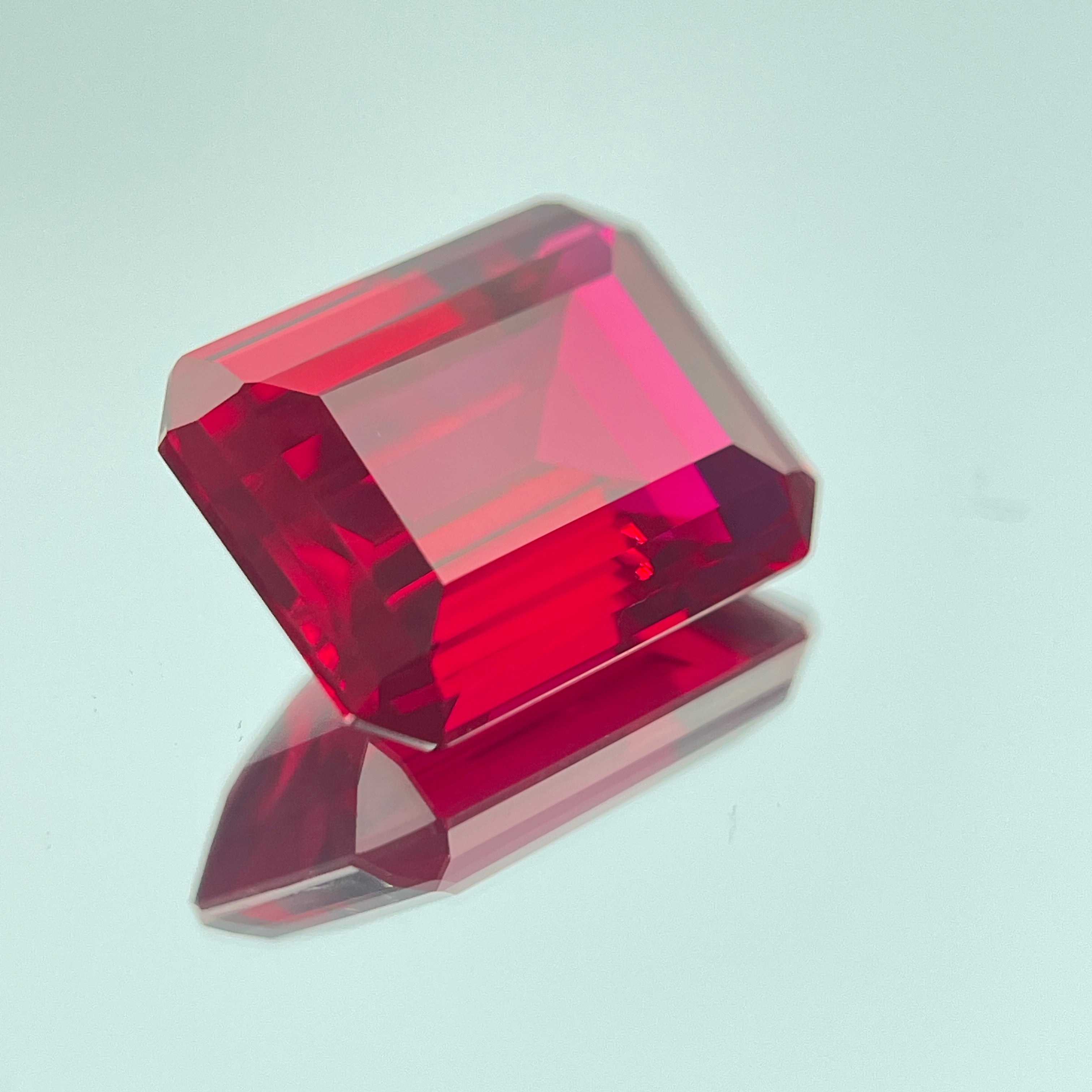 ~30ct Pigeon Blood Ruby | Emerald Cut | 1.5 × 2 cm | Gemdrop® Verified