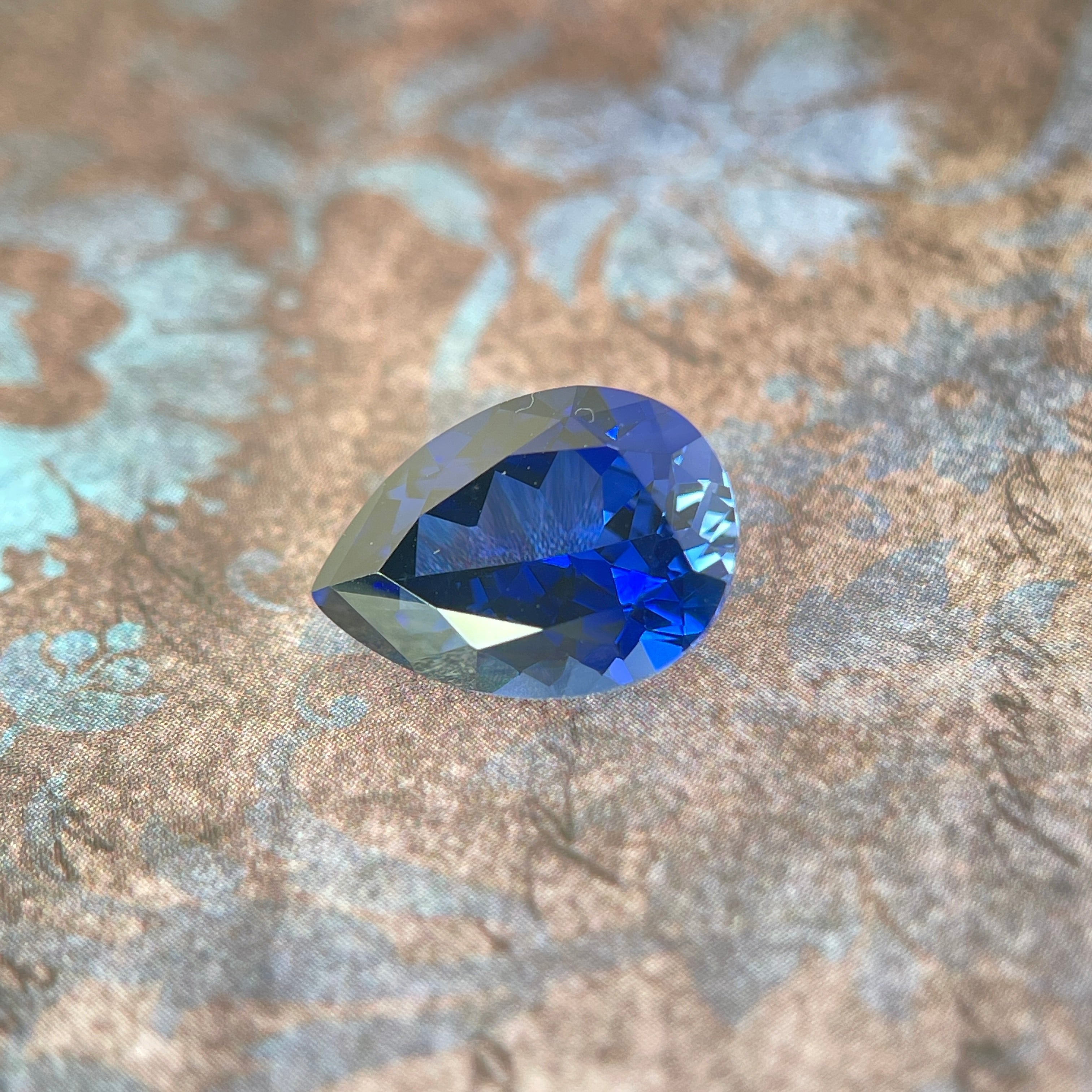 ~6ct Royal Blue Sapphire | Drop Pear Cut | 10 × 14 mm | Gemdrop® Verified