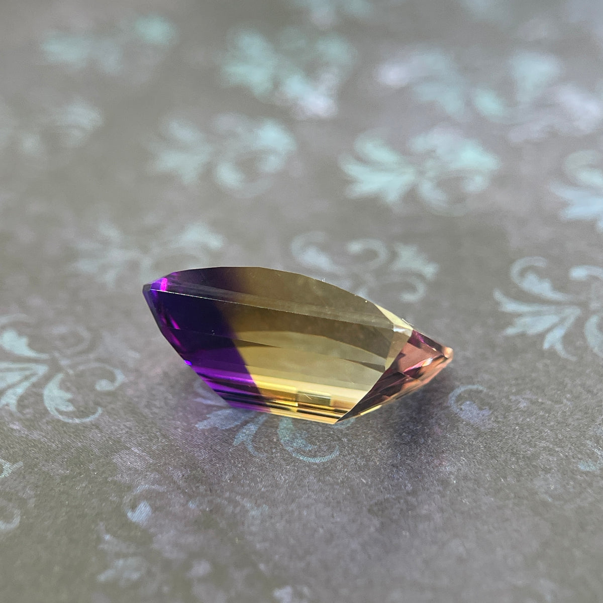 20.925ct Ametrine Purple (Amethyst) –Yellow (Citrine) | Pixel Cut | 15x20 mm | Gemdrop® Verified