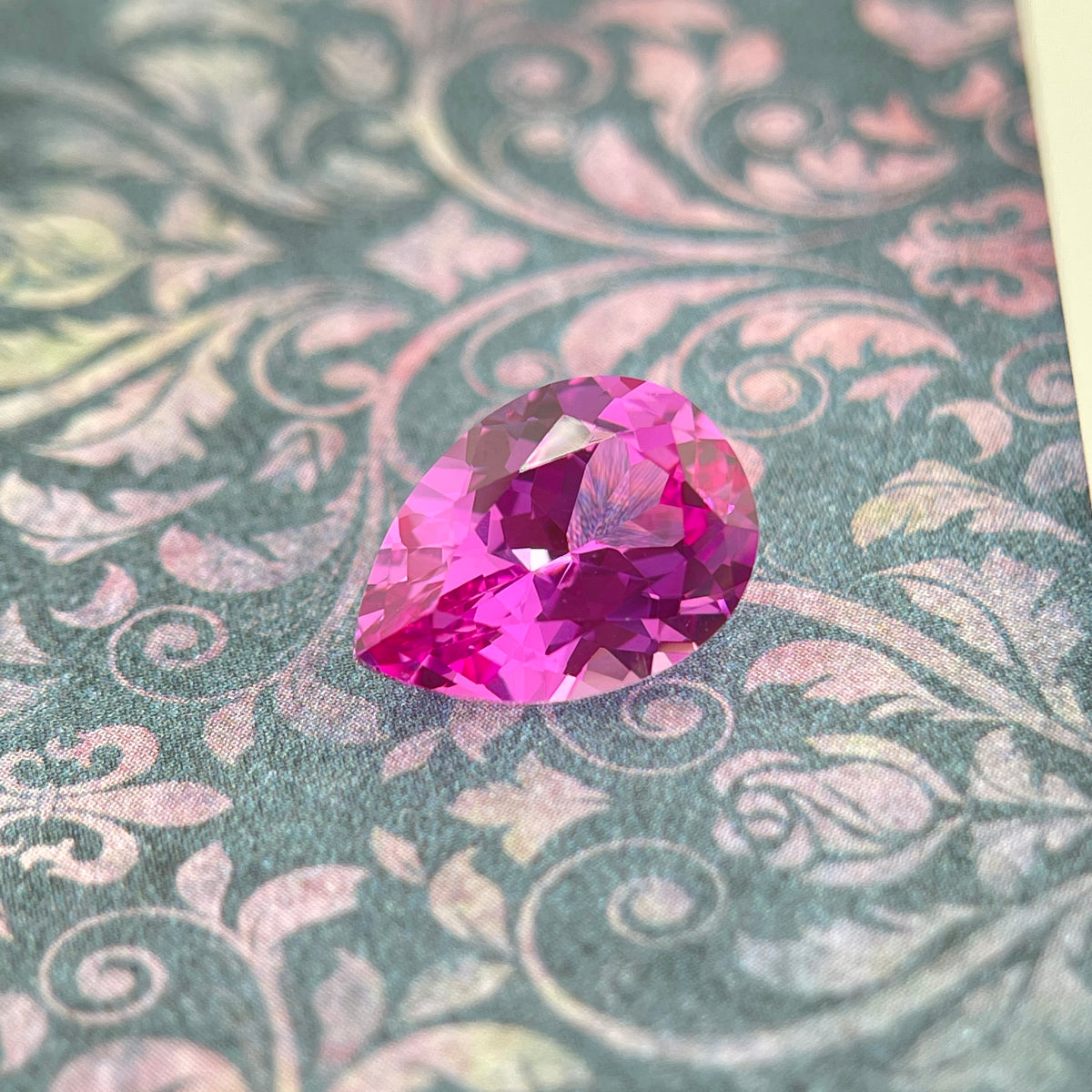 ~6ct Hot Pink Sapphire | Drop Pear Cut | 10 × 14 mm | Gemdrop® Verified