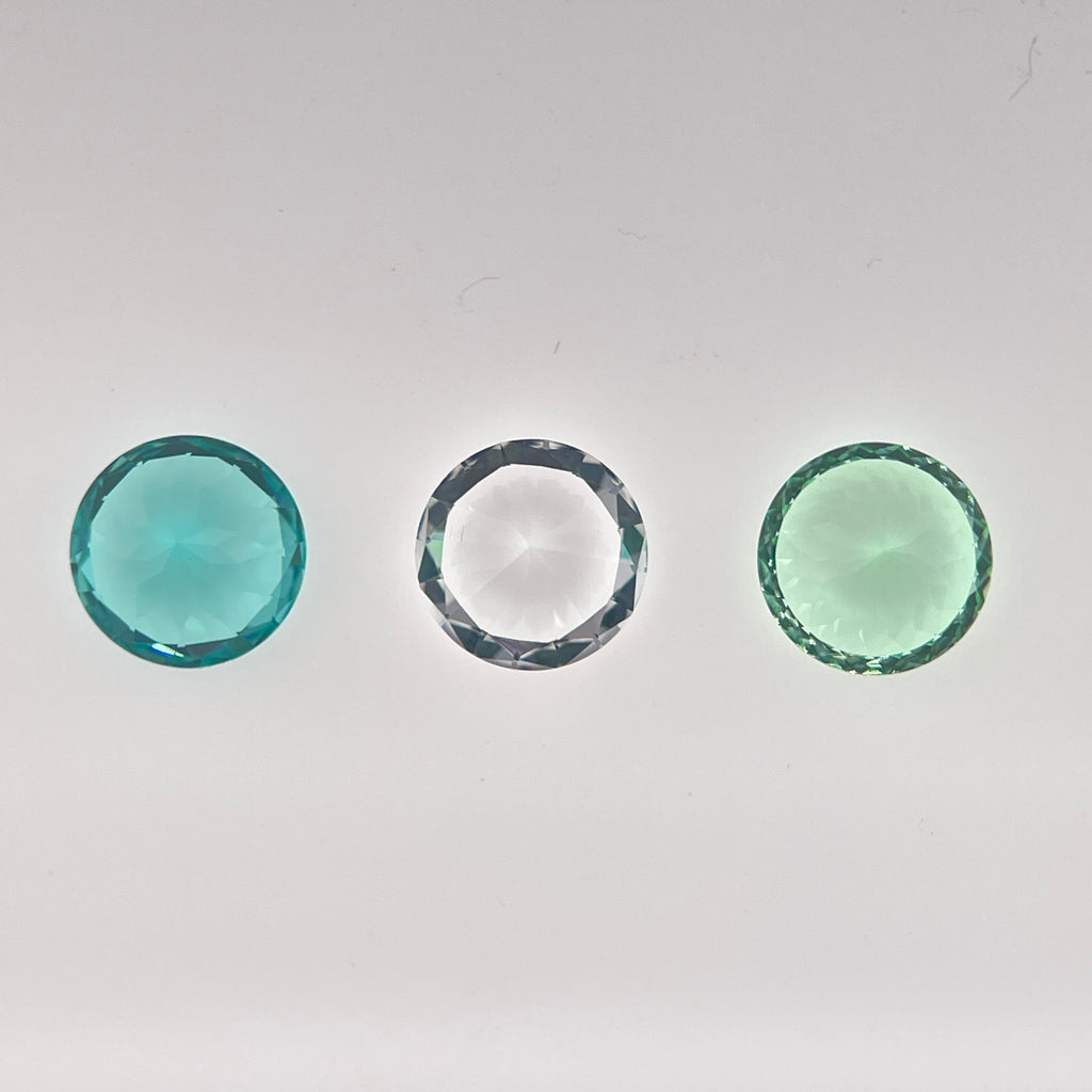 8 mm Sapphire & Yttrium Aluminium Garnet | Round Cut | ~2 ct | Ice, Mint & Paraiba | Gemdrop® Verified