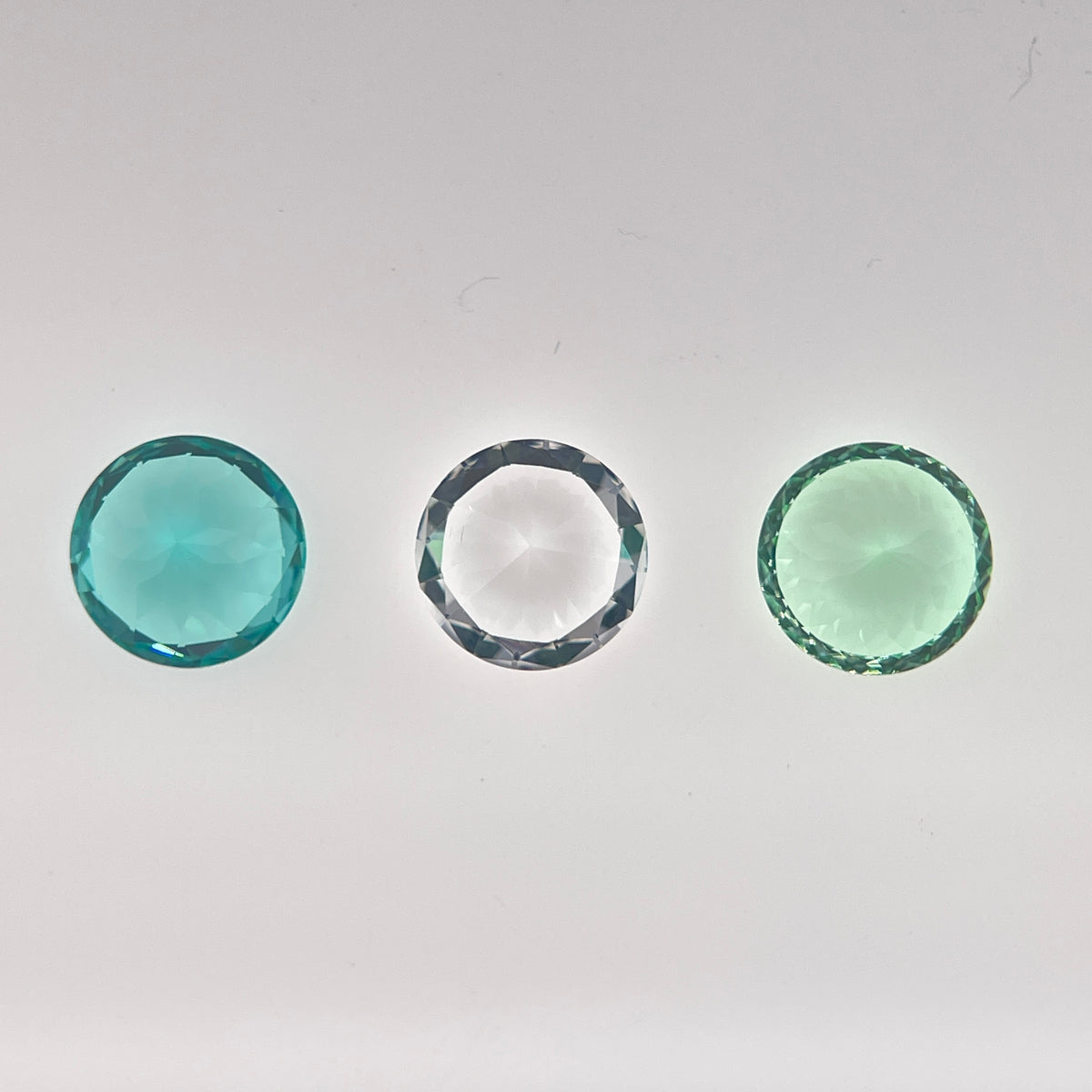 8 mm Sapphire & Yttrium Aluminium Garnet | Round Cut | ~2 ct | Ice, Mint & Paraiba | Gemdrop® Verified