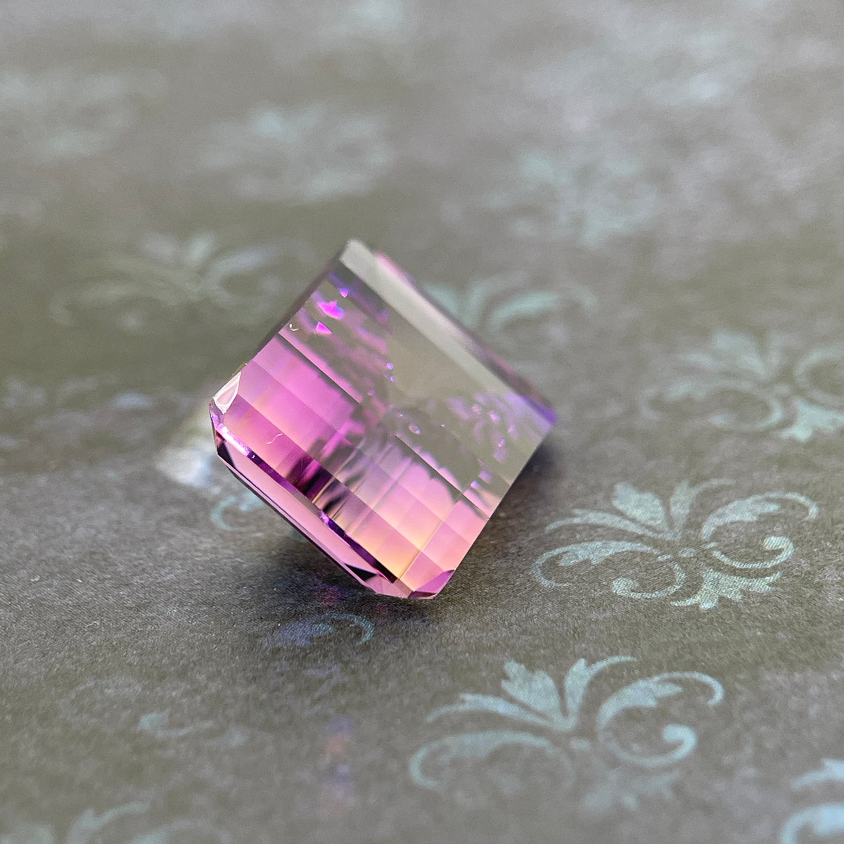 20.925ct Ametrine Purple (Amethyst) –Yellow (Citrine) | Pixel Cut | 15x20 mm | Gemdrop® Verified