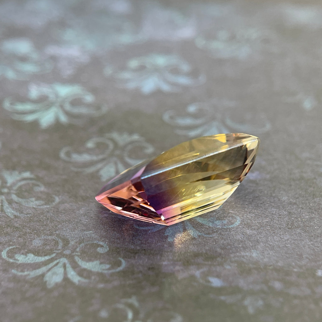 20.925ct Ametrine Purple (Amethyst) –Yellow (Citrine) | Pixel Cut | 15x20 mm | Gemdrop® Verified