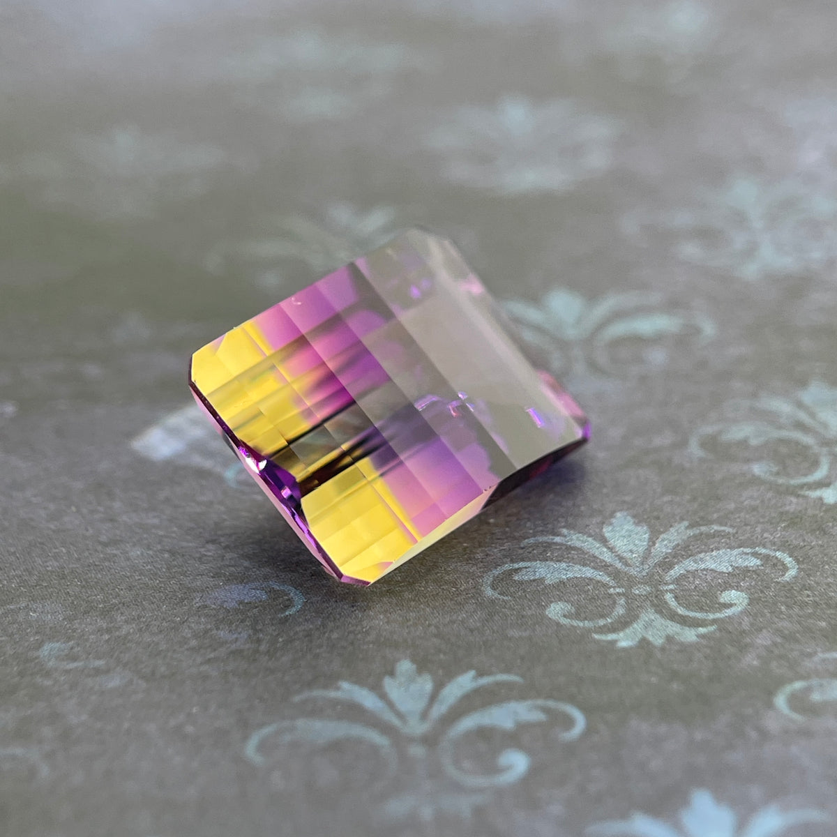 20.925ct Ametrine Purple (Amethyst) –Yellow (Citrine) | Pixel Cut | 15x20 mm | Gemdrop® Verified
