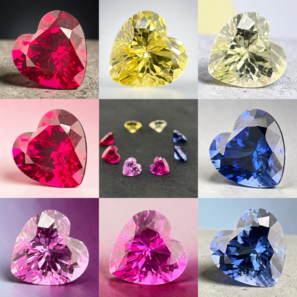 Heart Cut Sapphire & Ruby 6x6 mm ~1ct | 8 Colours | Gemdrop® Verified