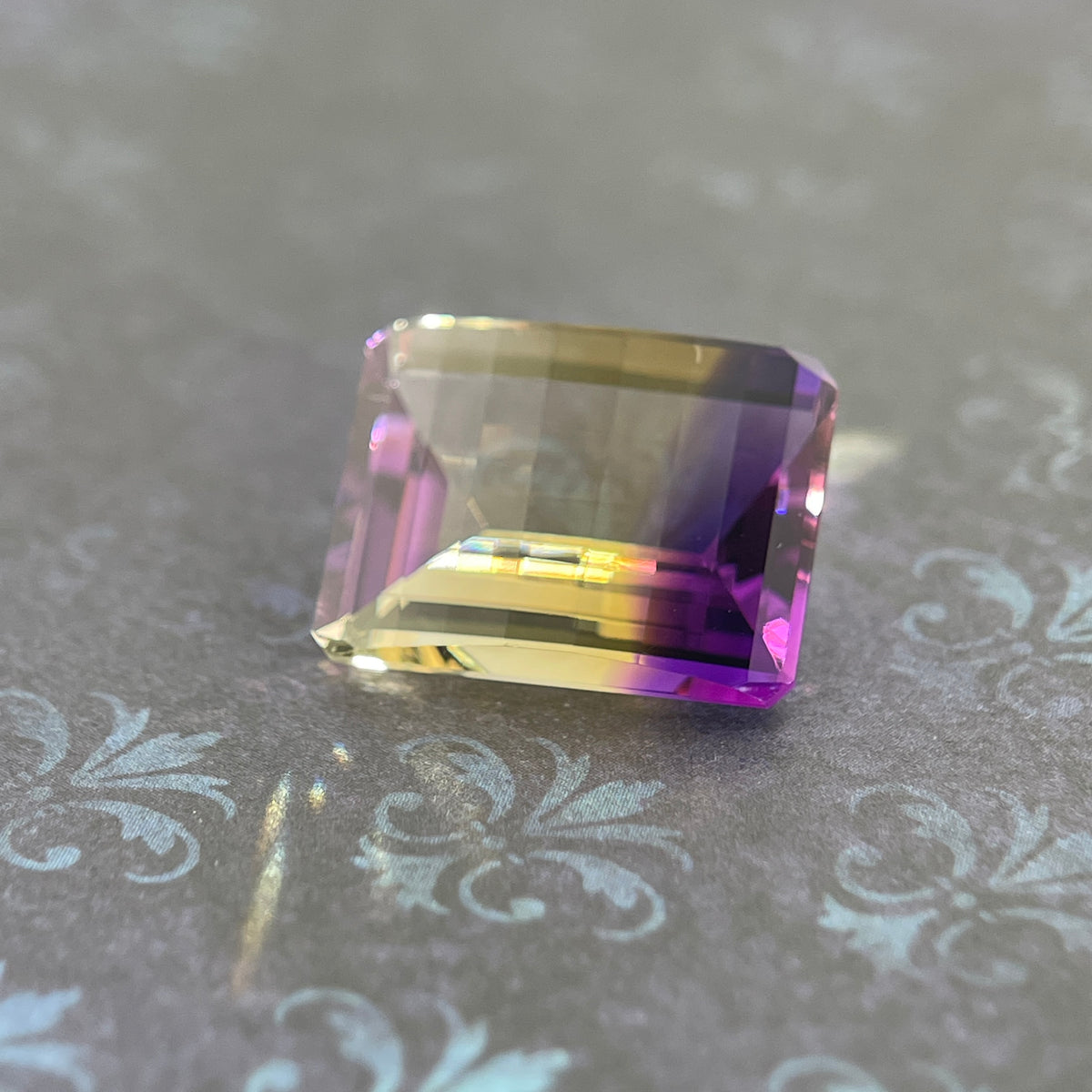 20.925ct Ametrine Purple (Amethyst) –Yellow (Citrine) | Pixel Cut | 15x20 mm | Gemdrop® Verified
