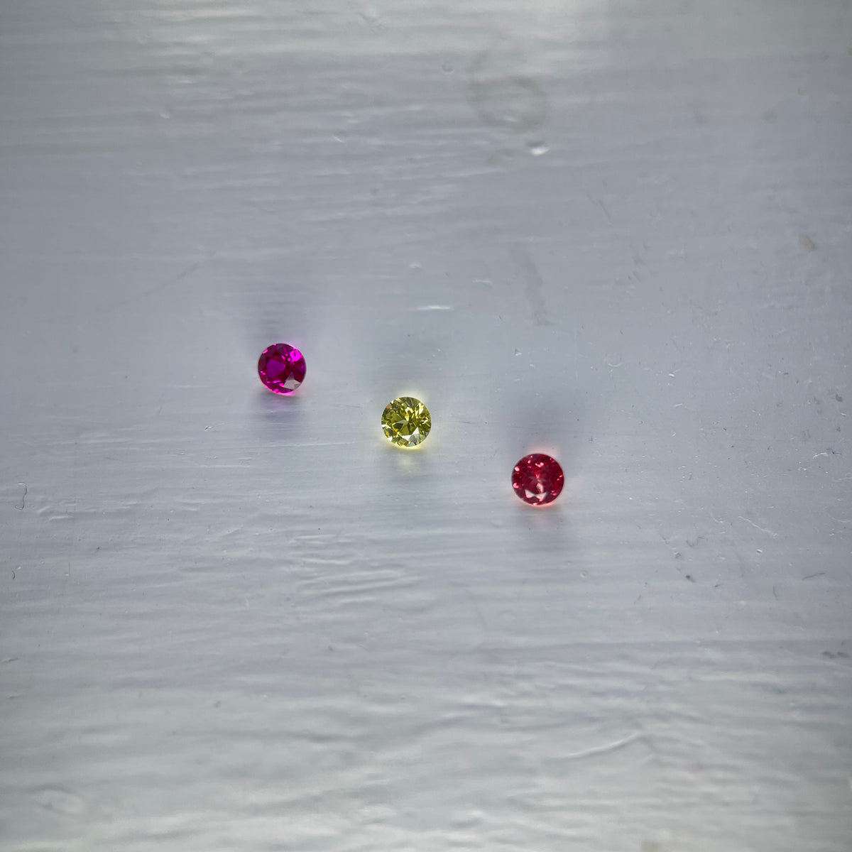4 mm Ruby Red, Padparadscha & Canary Yellow Sapphire & Ruby | Round Brilliant Cut | ~0.3 ct | Gemdrop® Verified