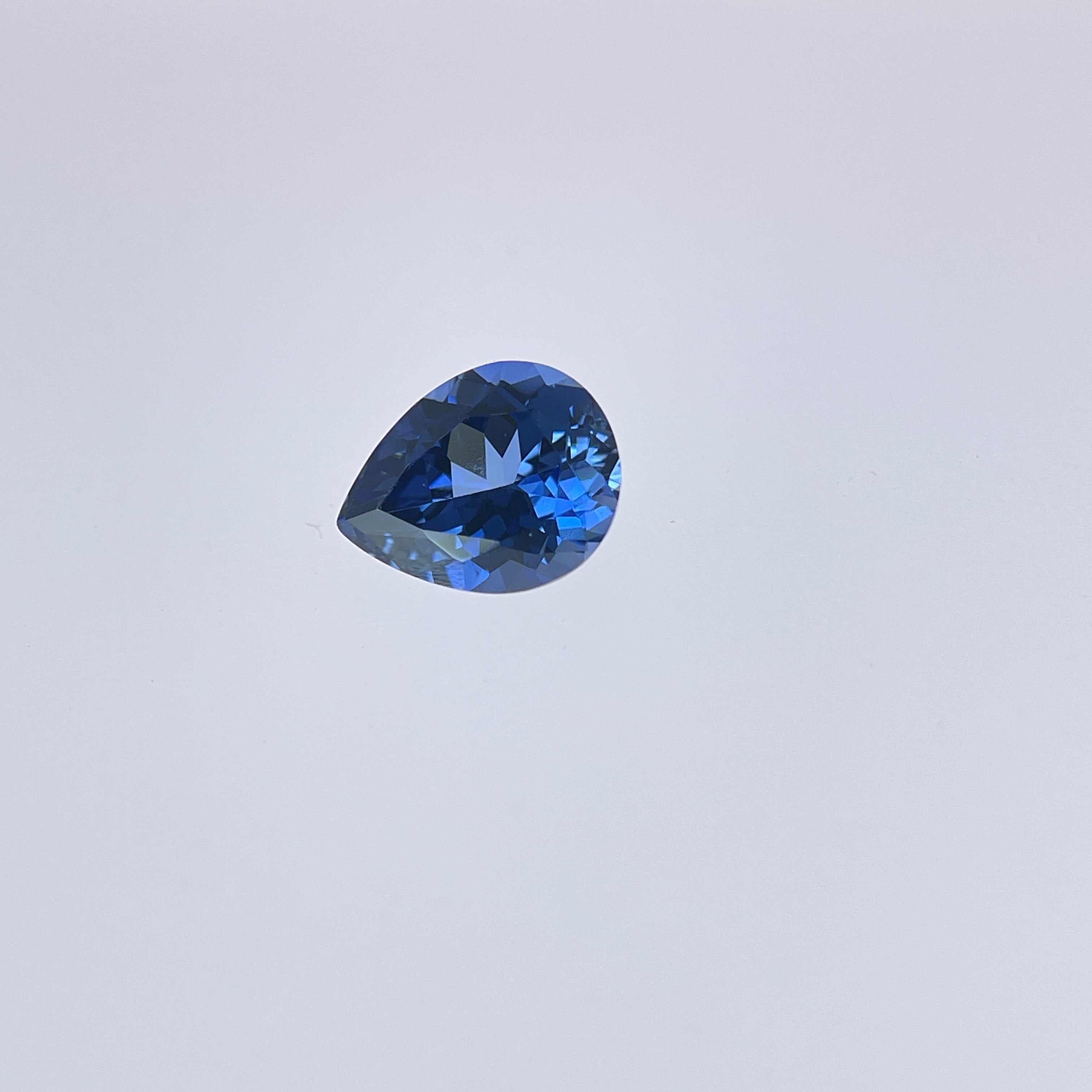 ~2.9ct Cornflower Blue Sapphire | Drop Pear Cut | 8 × 10 mm | Gemdrop® Verified