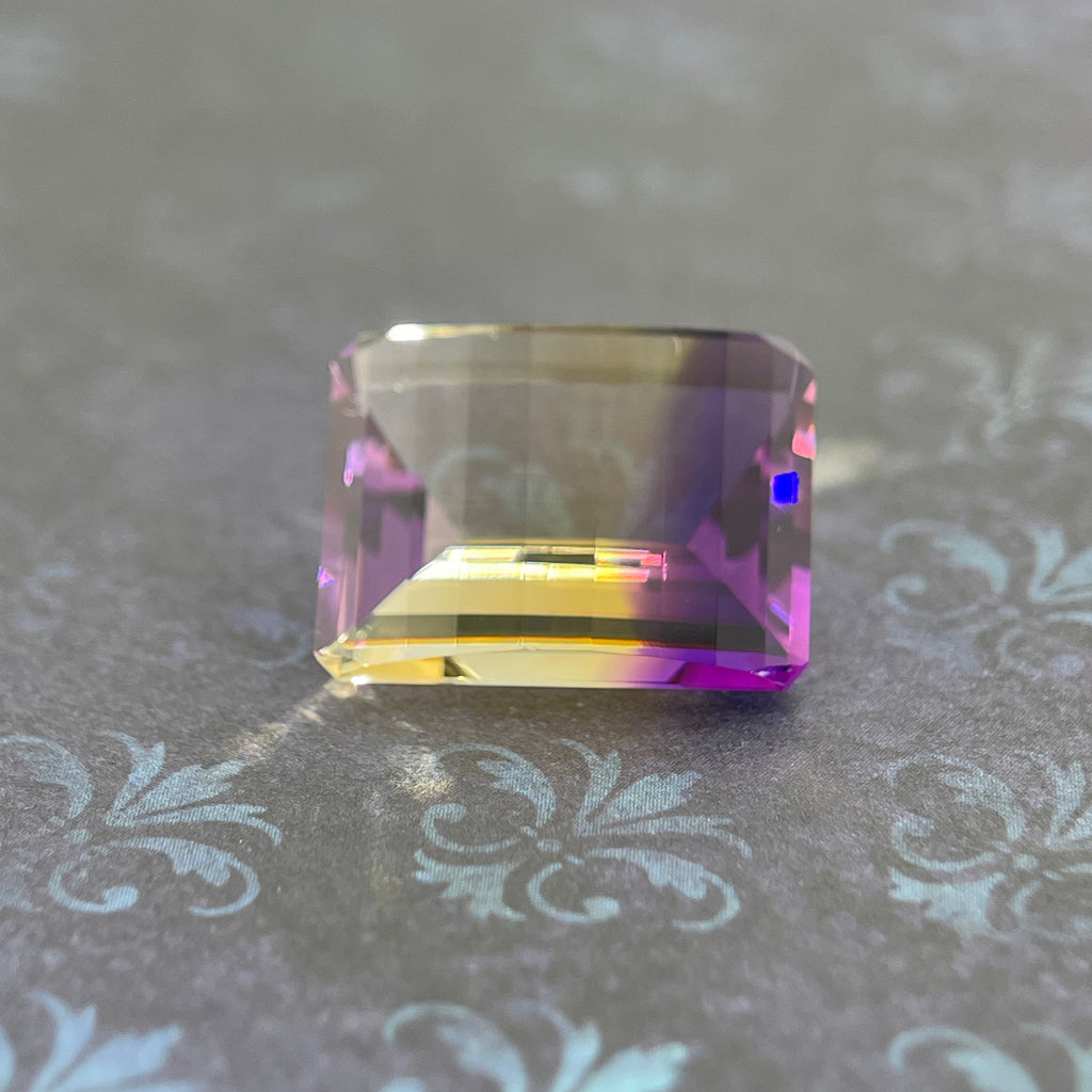 20.925ct Ametrine Purple (Amethyst) –Yellow (Citrine) | Pixel Cut | 15x20 mm | Gemdrop® Verified