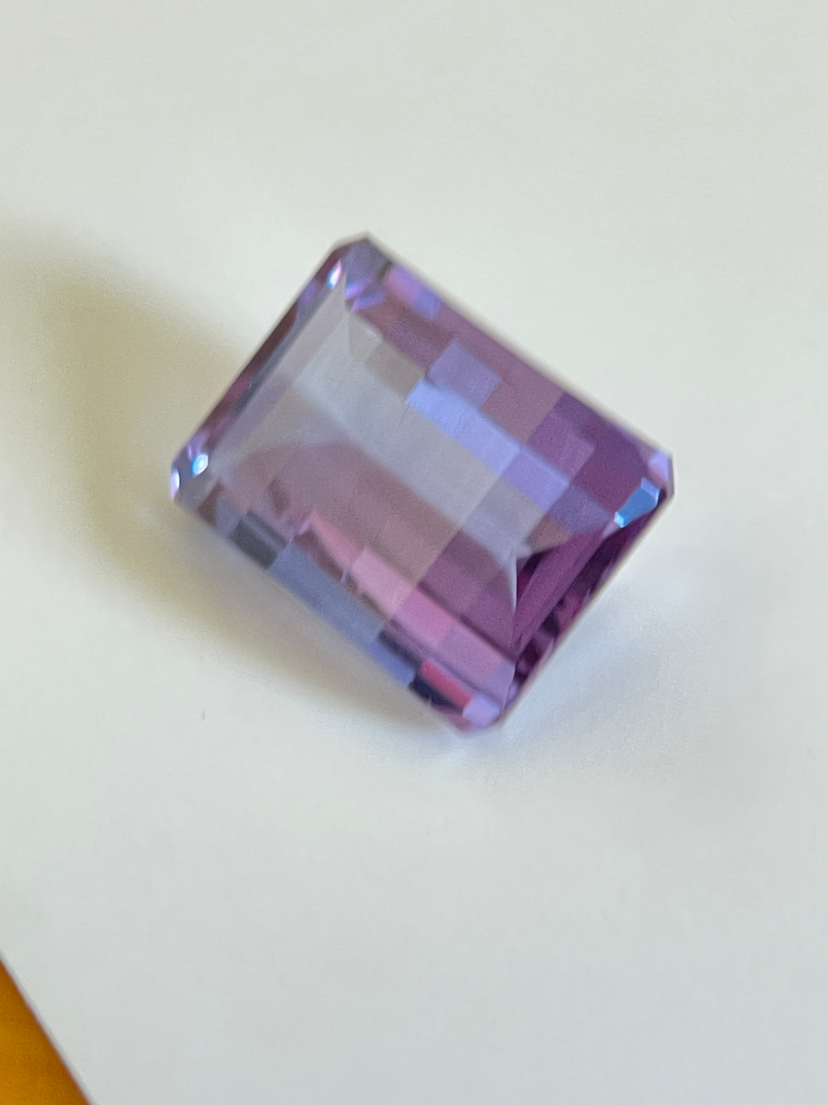 20.175ct Purple–Green Colour Change Corundum Alexandrite | Pixel Cut | 13x18 mm | Gemdrop® Verified